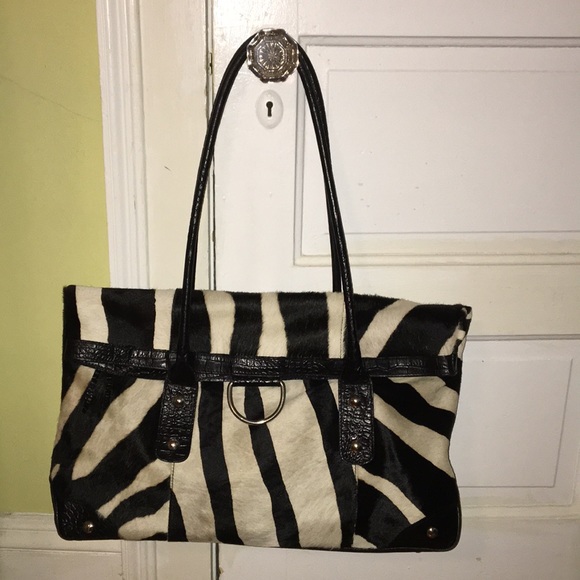 Maurizio Taiuti Zebra print calf leather tote bag - Picture 2 of 6